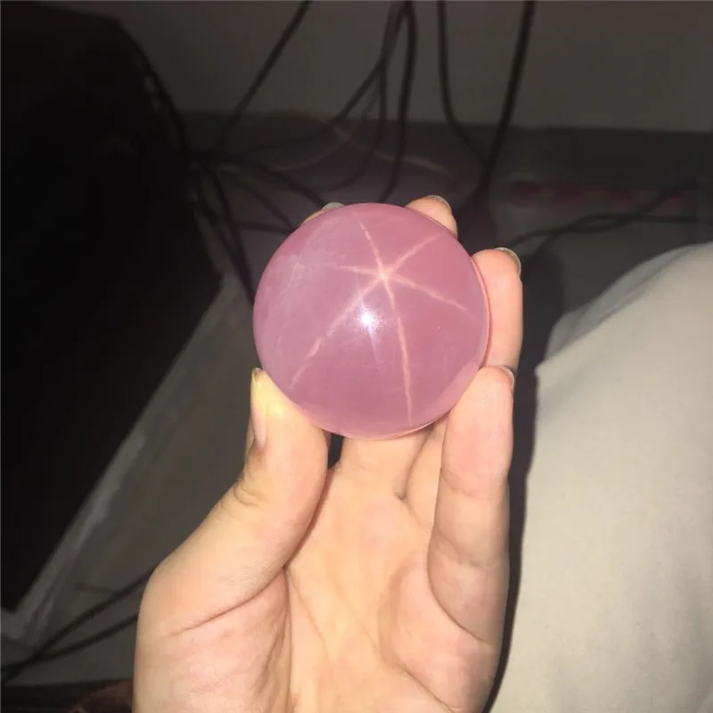 Natural star rose quartz sphere Crystal ball Specimen Healing for gift