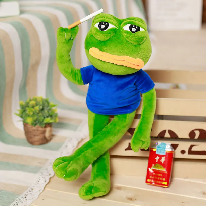 

1Pcs 42cm Magic Expression Pepe The Frog Sad Frog Plush 4chan Meme Dolls Stuffed Animal Toy Gift