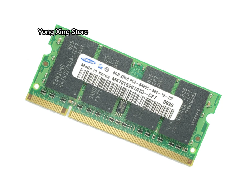 Samsung Laptop memory 4GB PC2-6400 DDR2 800MHz Notebook computer RAM 4G 800 6400S 200-pin SO-DIMM