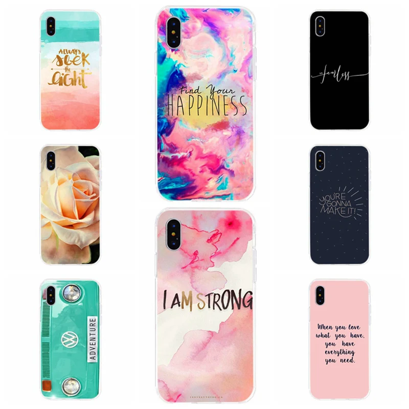 

Cut Inspirational Motivational quotes cell phone case cover For iPhone6 7 8 plus XS Max X XS XR Soft TPU Mobile Phone Cases I048