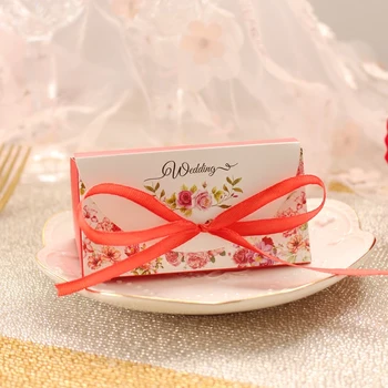 

10pcs Free shipping 9.8x5x4.7cm Wedding gifts for guests Bow kids Carton box Children gifts festive supplies candy chinese