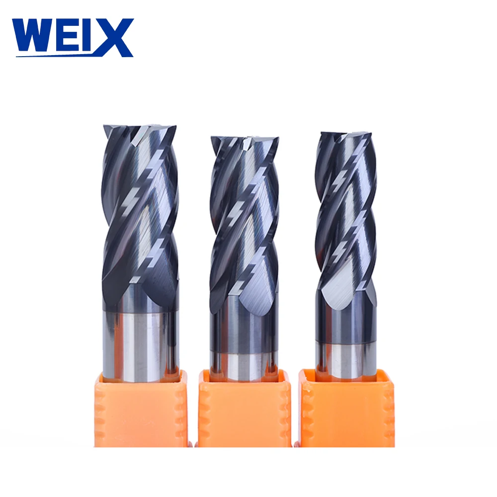 

WEIX Discount Price Cutting HRC45 4 Flute 6mm Solid Carbide Alloy Carbide Milling Tungsten Steel Milling Cutter End Mill