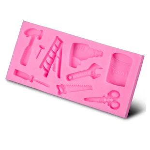 

1PC Repair Tools Cake Mold Silicone Hammer Scissors Shape Fondant Chocolate Mold DIY Sugar Craft Cake Decoration Tools D185