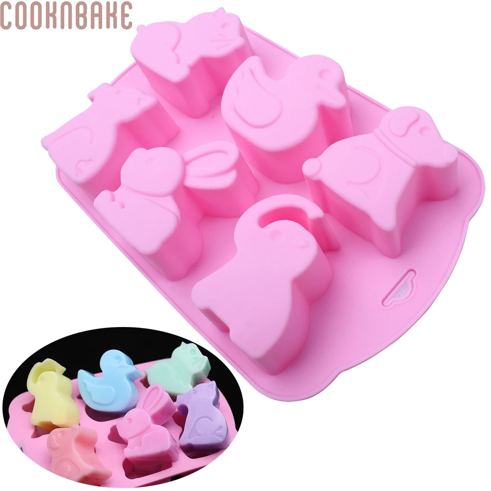 Кондитерские изделия COOKNBAKE для торта 6 ячеек шоколадные конфеты форма jello медведь