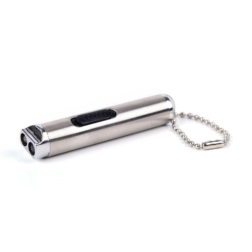 2 in 1 Portable Lantern Stainless Steel XPE R5 LED Violet Torch Purple Light Mini UV Flashlight