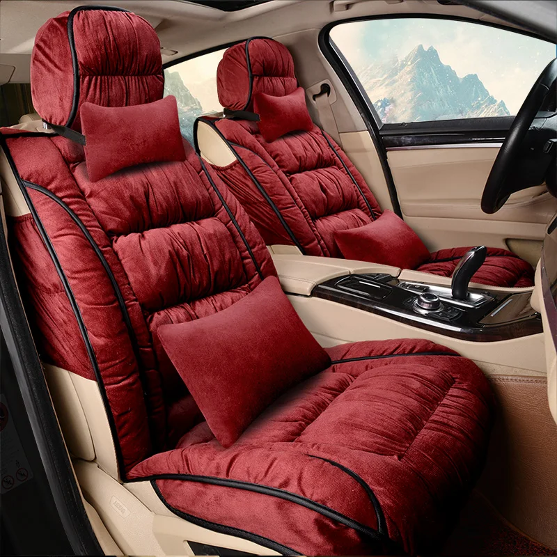 Car Travel favours winter genuine wool fur sheepskin plush car seat covers for all style KIA