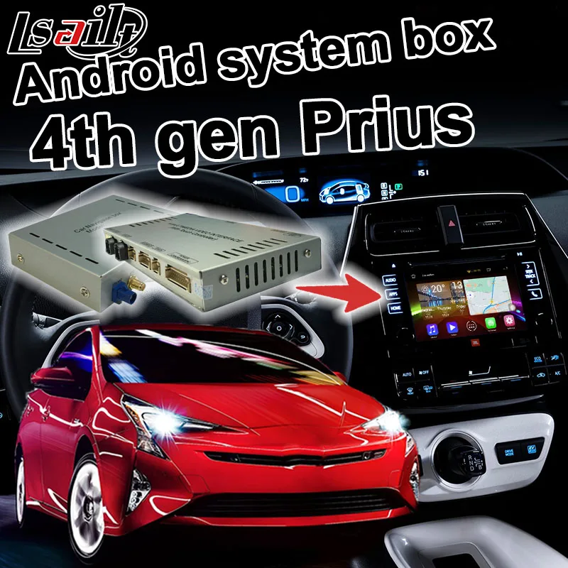 Android 6 0 GPS Navigation Box for Toyota Prius 2016 4th Gen video interface WiFi Waze