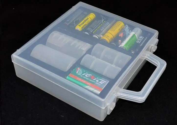 

Transparent Plastic AA AAA C D 9V Hard Plastic Battery Storage Box Battery Case Holder Big Size