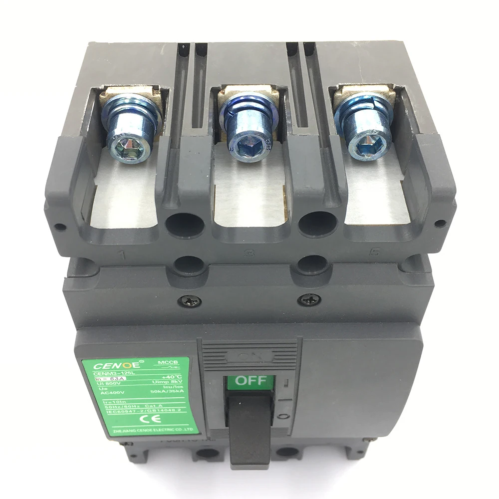 innovation 3P 400V 63A MCCB Molded case circuit breaker with Innovation module box for installing extra function accessories |