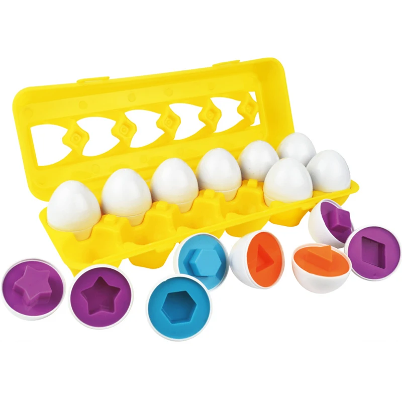 

1bag Infant Enlightenment Toy Identification Color Shape Simulation Egg Smart Egg Shape Geometry Pairing Toys Baby Game Gift Toy
