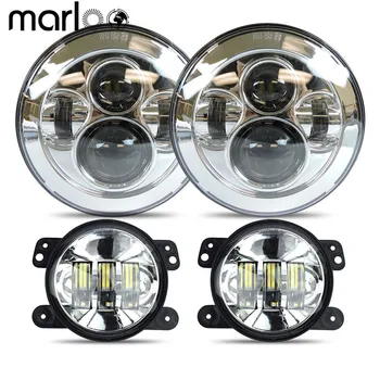 

Marloo DOT 7 inch LED Headlight Matching 4" LED Fog Lights For Jeep Wrangler Unlimited JK 4 - door JK 2 Door LJ Unlimited TJ