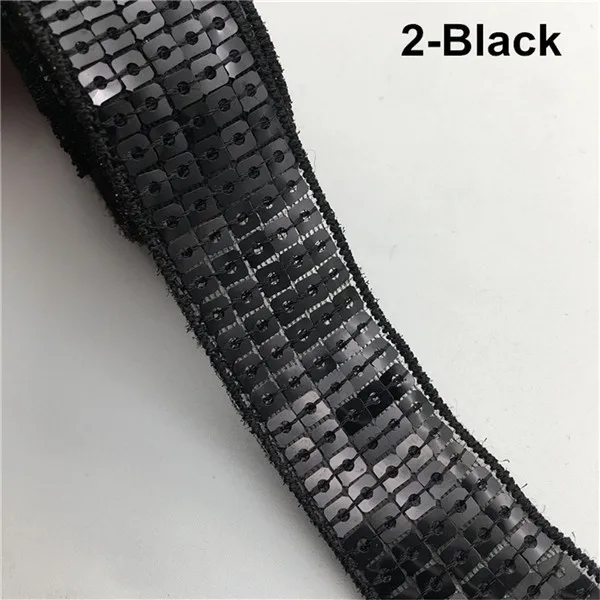Description Picture 5 of item5 Yards/lot 25mm Sequin Beading Trim Lace Spangle Ribbons For hand craft Garments Head dress Decoration
