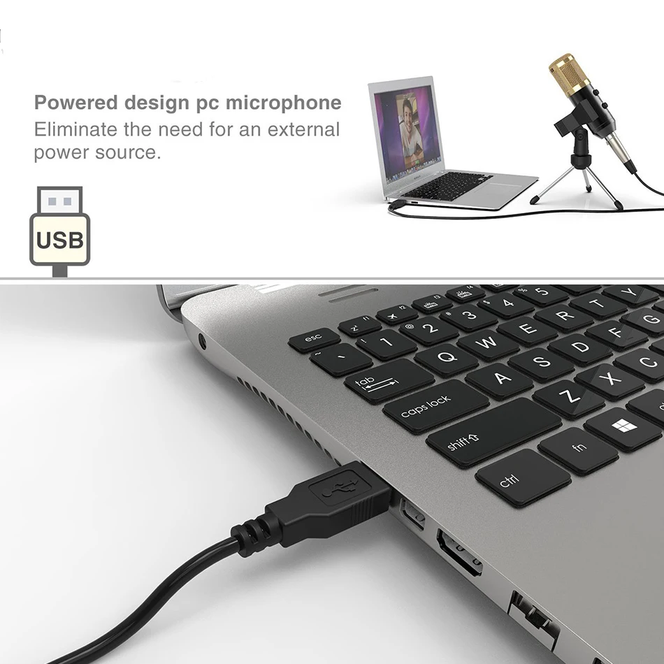 Kexu профессиональный микрофон для записи Usb Plug & Play конденсаторный с ударным Moun