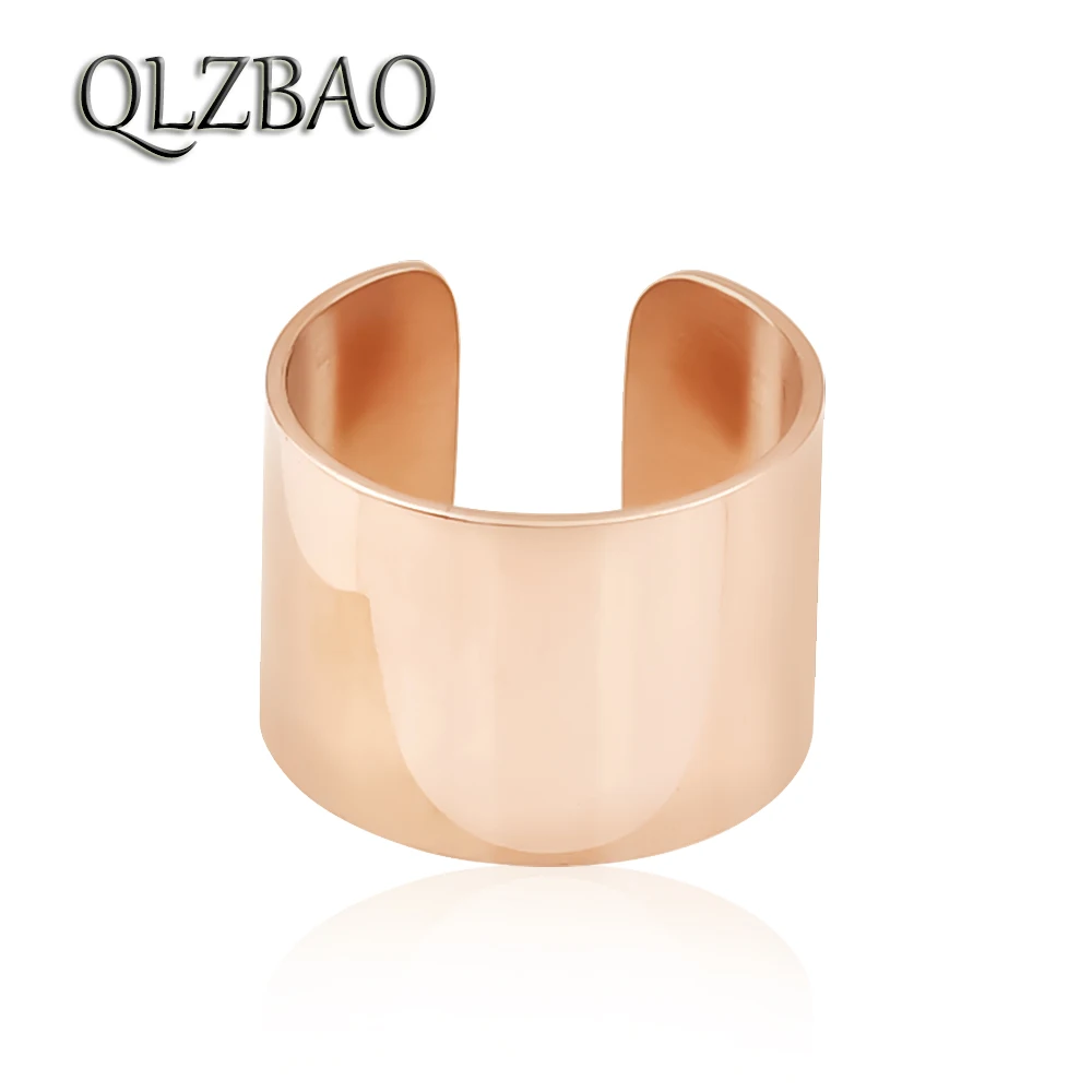 QLZBAO, новинка, модные кольца из нержавеющей стали золотого цвета для женщин, большое мужское кольцо, дизайн, увеличенное кольцо, модное ювелирное изделие