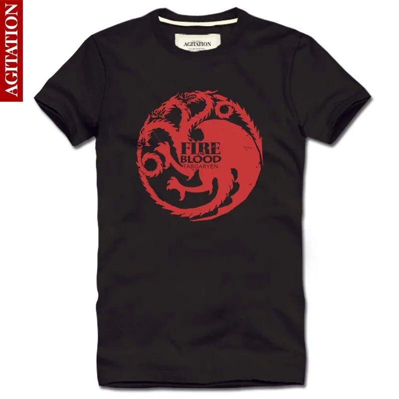 

A Song of Ice and Fire Game of Thrones House Targaryen T Shirt Flydragon Tee Shirt 2015 Luxury Designer Mens Cotton Tshirts