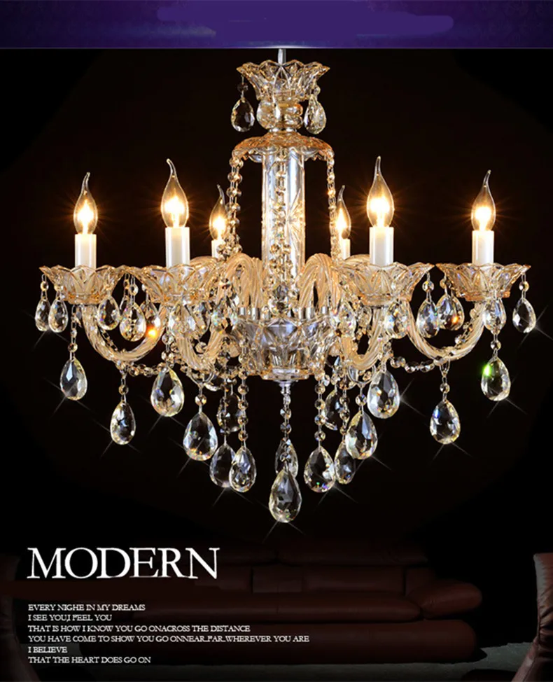 

Antique led champagne crystal chandelier for Dinng room vintage white candle chandeliers Bedroom kitchen kid's lighting lamparas