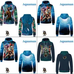 DC комиксы супергерой Aquaman пуловер толстовки 3D печати кофты повседневное хип хоп модная куртка для мальчиков косплэй спортивное пальто