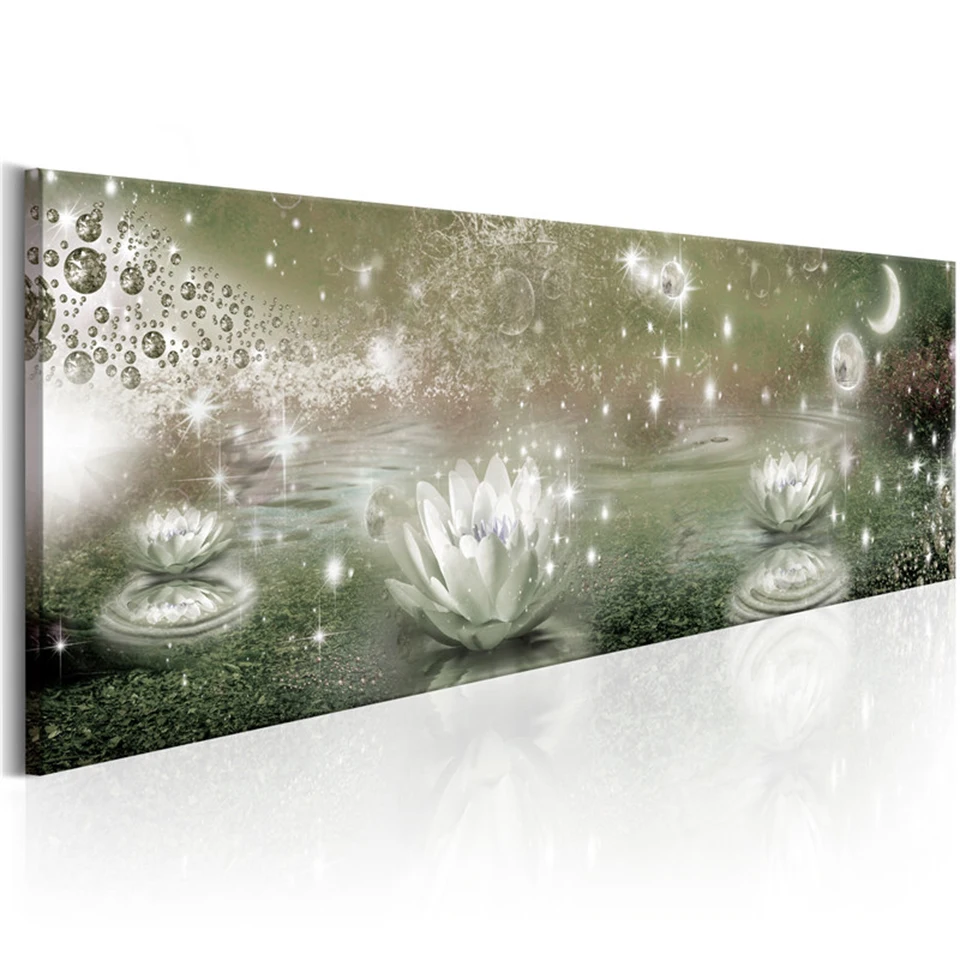 Lotus-Flowers-Wall-Art-Moon-Prints-Aquatic-Plants-Poster-Bright-Abstract-Canvas-Painting-for-Living-Room (3)