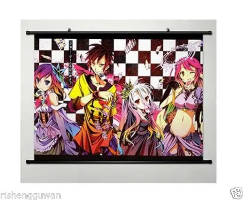 Home Decor No Game No Life Japanese Anime Wall Scroll Poster Fabric Cosplay 80 60cm