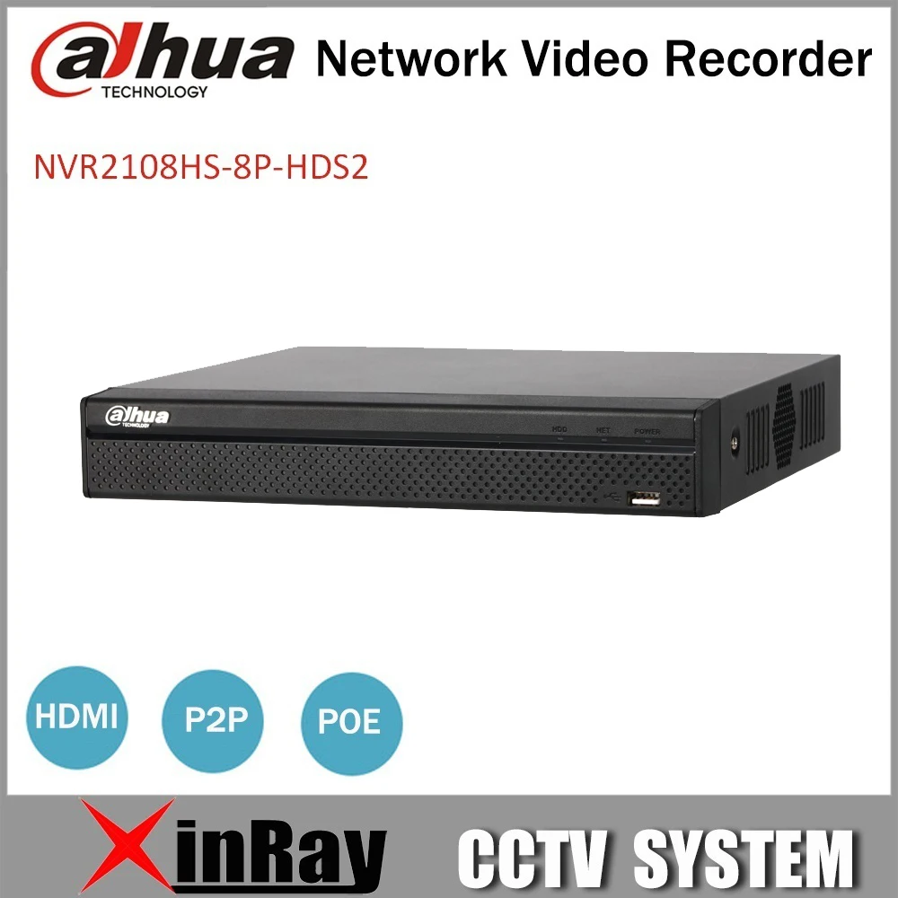 Dahua PoE NVR NVR2108HS 8P HDS2 8CH NVR2104HS P 4CH сетевой видеорегистратор Поддержка H265 с 1