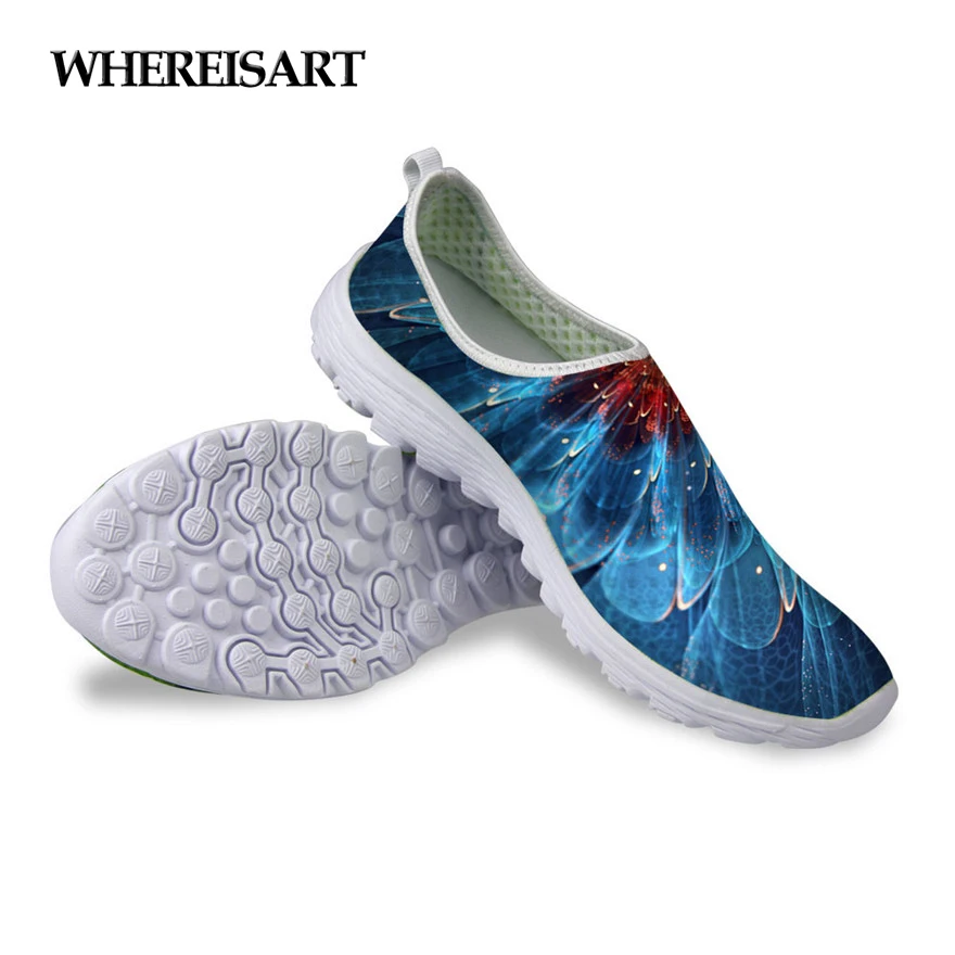 

WHEREISART 2019 Fashion Summer Beach Mesh Shoes Women's Flats,Breathable Barefoot Zapatillas Shoes,Women Comfort Casual Shoes