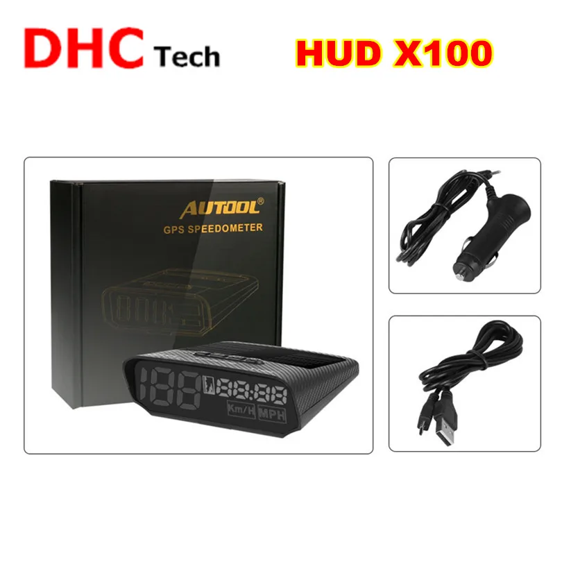 AUTOOL OBD HUD X100 Universal Car HUD head up display MPH/KM/h LED Head