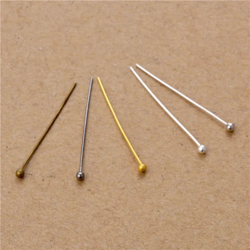 

0.5x20 25 30 40 50mm Gold/Silver/Bronze/Rhodium Plated Color Ball Head Pins & Needles For DIY Jewelry Findings Accessories