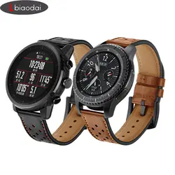 Ремень для samsung Galaxy часы 46 мм Шестерни S3 Frontier/классические Huami Amazfit Bip темп/Stratos 2/1 Смарт часы с кожаным браслетом