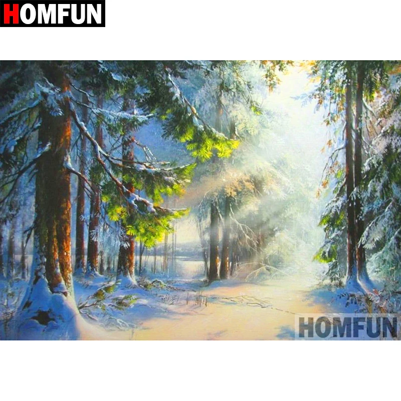 

HOMFUN 5D DIY Diamond Painting Full Square/Round Drill "Forest landscape" Embroidery Cross Stitch gift Home Decor Gift A07965