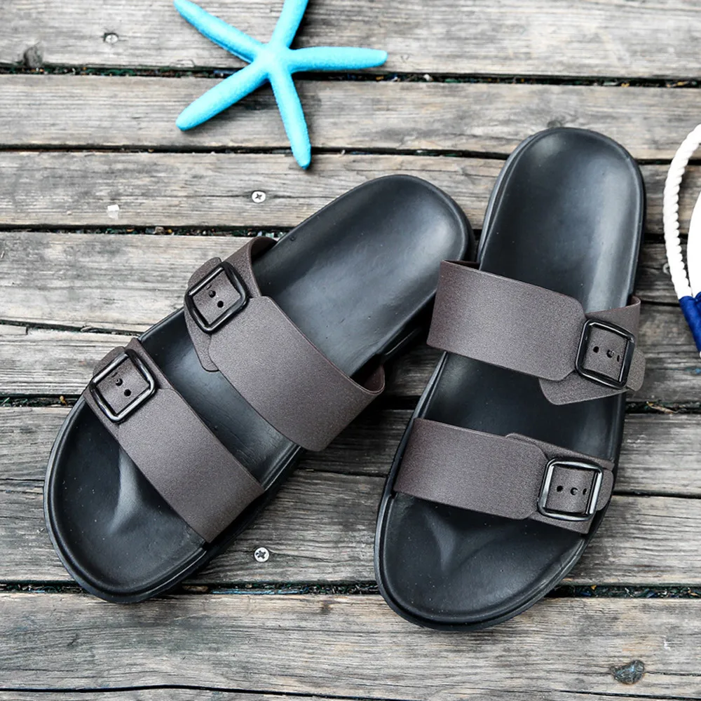 

2019 Hot sales Fashion Summer Cork Slipper Sandals Men Casual Beach Mixed Color Flip Flops Slides Shoe Jan15