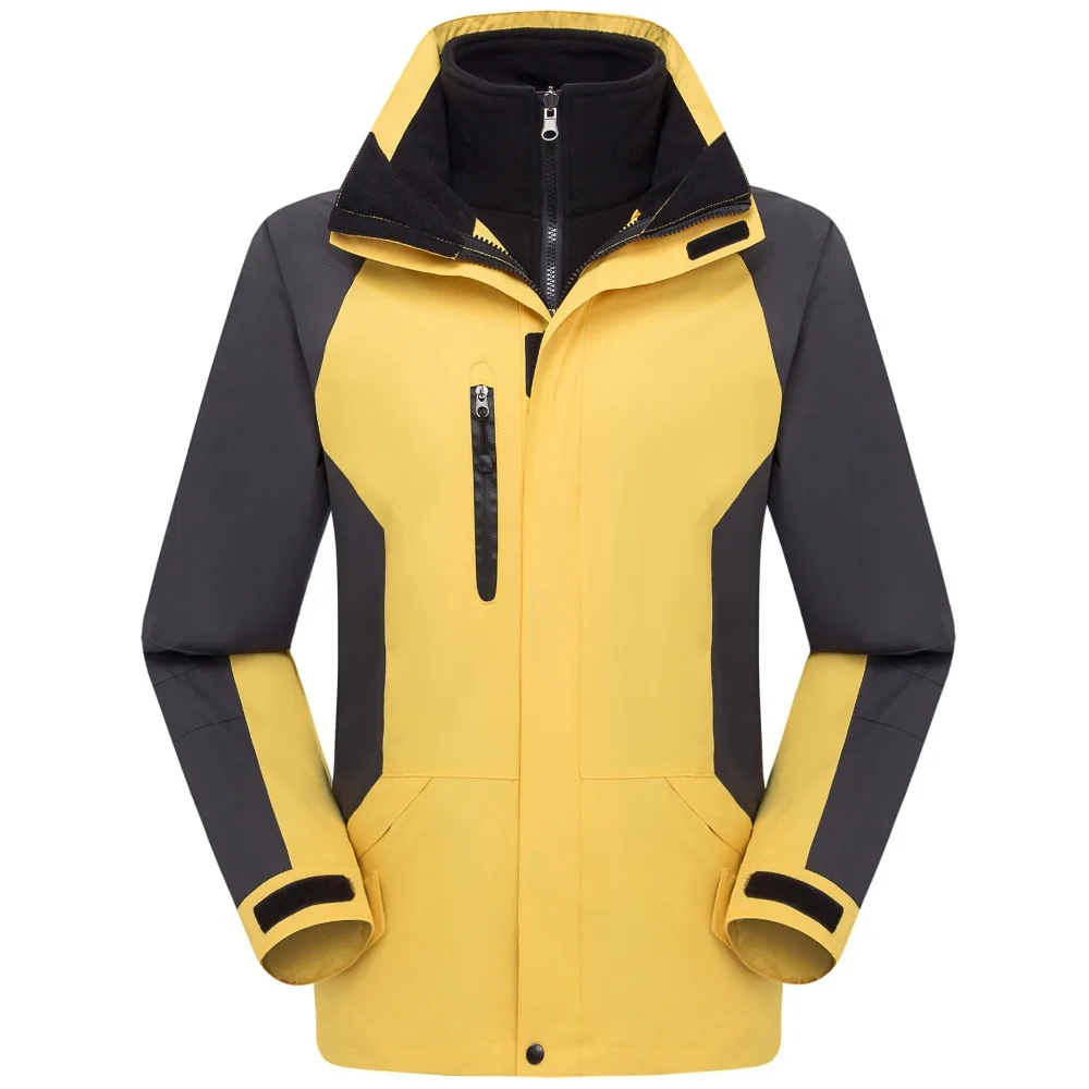 Outdoor Waterproof Jackets 3 IN 1 Hooded Softshell Jacket Mens Trekking