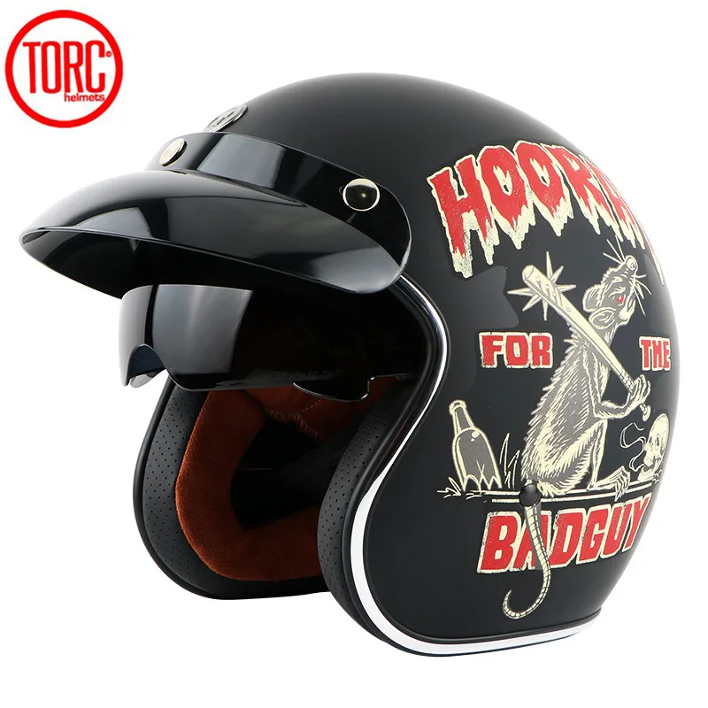 TORC T57 moto rcycle шлем casco capacete винтажные moto cross шлемы moto racer moto rcycle скутер 3/4 ретро открытый шлем ECE - Цвет: T57 rat