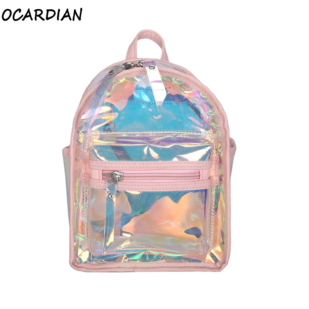 

OCARDIAN Backpack Women Luxury Transparent Bag Laser Small Mini Below 20 Litre Travel School 2019 Fashion Casual Dropship A23