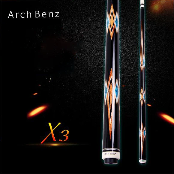 

Original Arch Benz X3 Billiard Pool Cue 13mm Tip 149cm Length Professional Billiards Turquoise Inlay Kit with Excellent Gifts