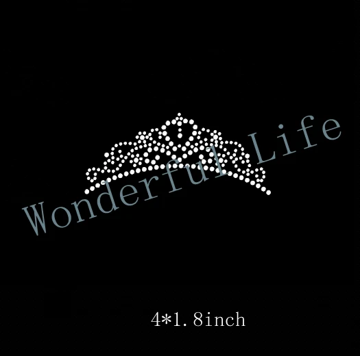 

YX Free shipping bling hotfix Rhinestone Iron On Transfer "Small Tiara" Princess Queen Crystal