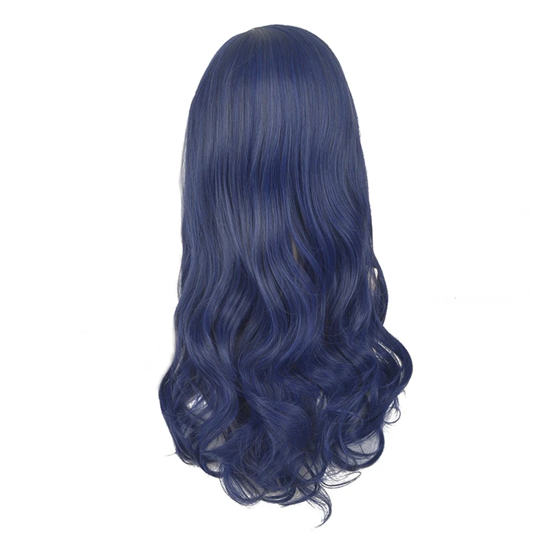Morematch потомки 2 Evie взрослый Косплей парик с длинными кудрявыми волосами синие синтетические волосы костюм парики оплетка термостойкость