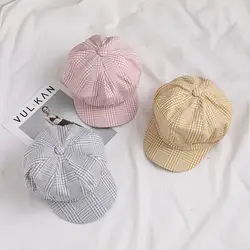 2019 осенние новые женские кепки бейсболки модные клетчатые берет восьмиугольная шляпа для девочек уличная козырьки Gorras Mujer шляпы