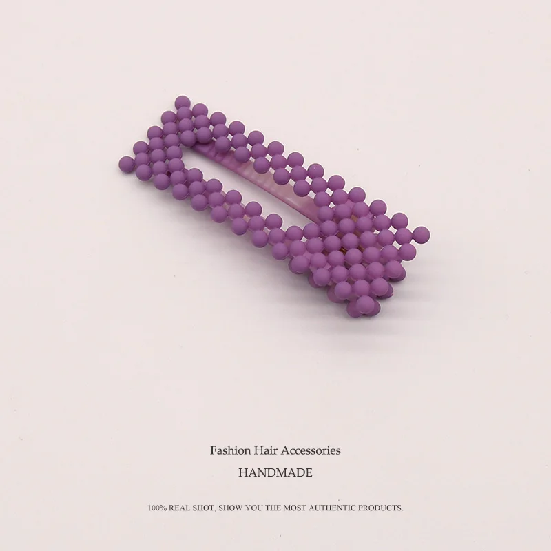 

Euhra 2019 Colorful Beads Barrettes Irregular Geometric hair clips for women Sweet Candy Color Flower Headwear Hair Accessories