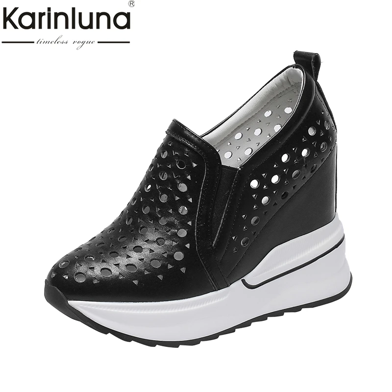 

Karinluna Plus Size 40 Comfortable Elegant Office Lady women's Shoes 2019 Brand New Chic Style Genuine Leather
