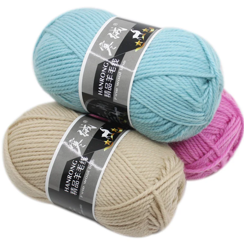 

100g/pcs Soft Thick Wool Yarn Woolen Crochet Yarn Hand Knitting Cashmere Yarn for Knitting Wool Sweater Thread 3ply