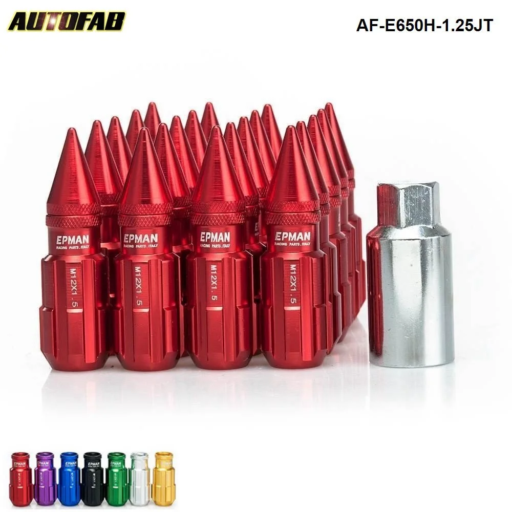 

Forged Aluminum Lug Nut Lock Set With Spikes W/ Key 20pcs 12x1.25 W/Key For For Nissan Infiniti Subaru AF-E650H-1.25JT
