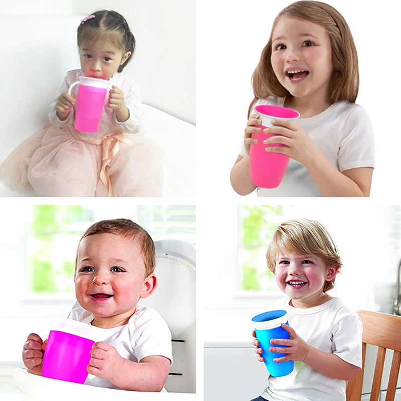 1 X Spill Free Drinking Cup New Hot Sale 1 Pcs Trainer Cup Toddler Training Drinking Anti Spill Kids Chew Proof 360 Degree