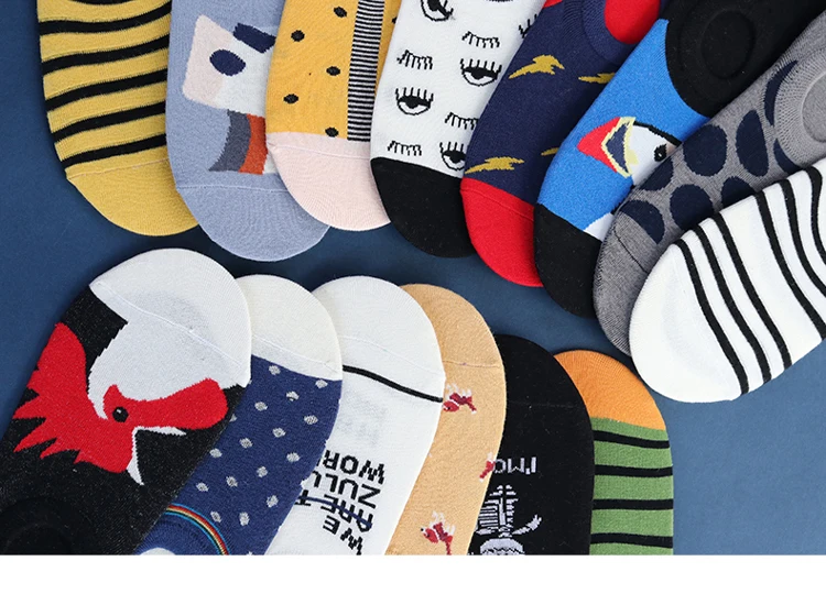 Новые цветные Дизайнерские мужские носки черные короткие забавные женские носки хлопковые летние повседневные носки EUR37-44