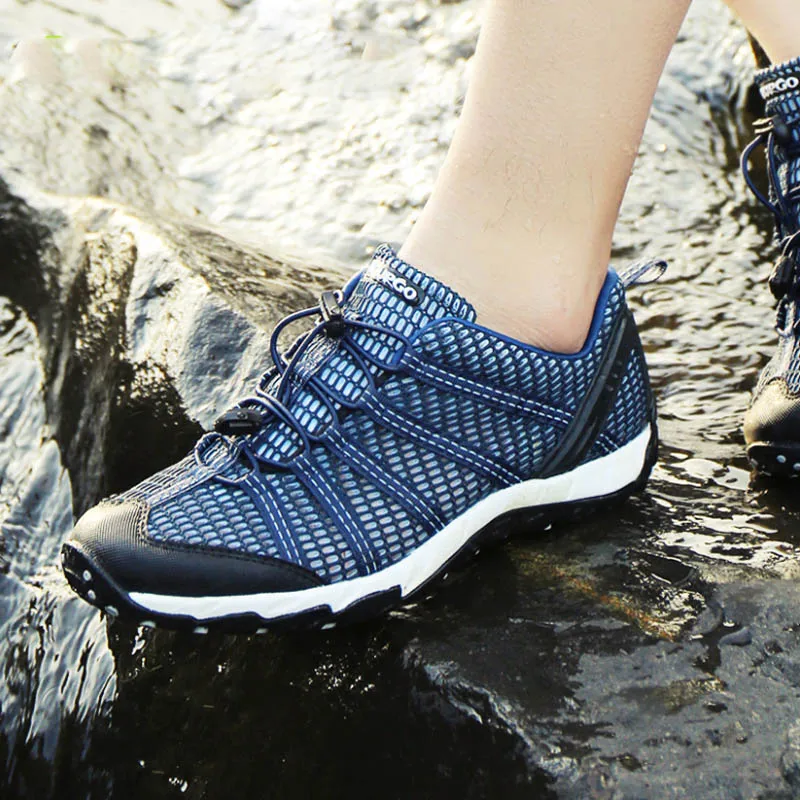 

2019 Upstream Shoes Breathable Outdoor Hiking Shoes Women Hole Quick-drying Summer Man Water Sneakers Lightweight Fishing Shoes