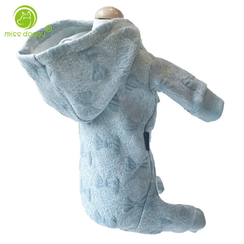 

New Autumn Winter Warm Pet Dog Jumpsuit Comfortable Breathable Dog Pajamas for Small Medium Dogs Lovely Bow-knot Pet Hoodie 20E