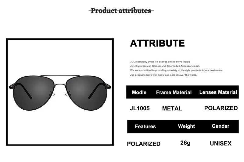 JULI Polaroid, солнцезащитные очки, мужские, поляризационные, для вождения, солнцезащитные очки, мужские, s, брендовые, дизайнерские, модные, Oculos, покрытие, солнцезащитные очки, JL1005