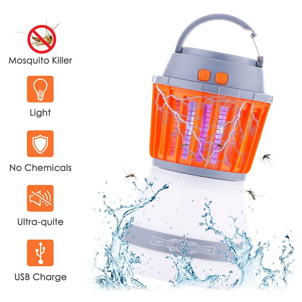 

2 in 1 Camping Lantern Lights Travel Pest Repeller USB Charging UV IP67 Waterproof 2200mAh Battery