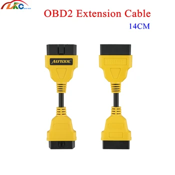 

100pcs/lot DHL Free shipping AUTOOL OBDII Extension cable 14cm Car Diagnostic Cables & Connectors for Extend Cable OBD Adapter
