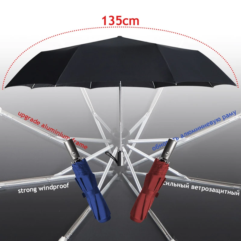 Paraguas plegable automático para y mujer, sombrilla alta calidad, resistente a la lluvia y al viento, ideal regalo de negocios, 3 pliegues, 120cm|Paraguas| - AliExpress