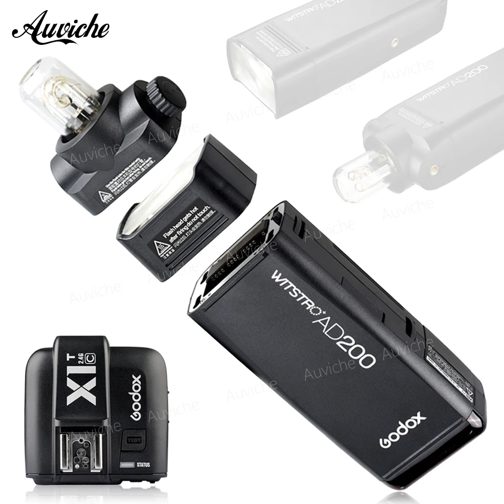 

Godox AD200 200Ws 2.4G TTLOutdoor flash Flash Speedlite Strobe 1/8000 HSS Cordless Monolight with 2900mAh Lithimu Battery